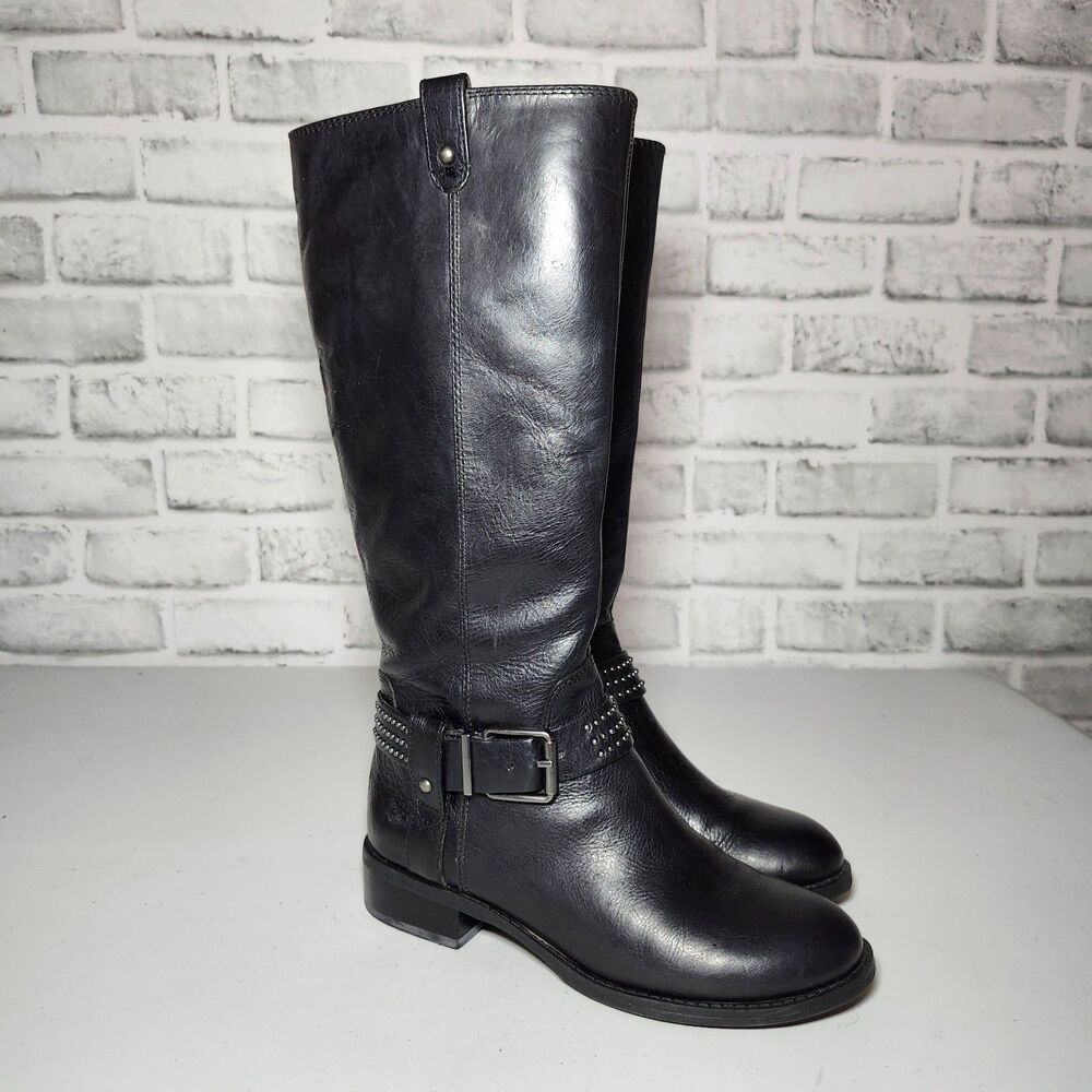 Jessica Simpson Women's Essence Black Size 5.5 Riding Knee High Edgy Moto